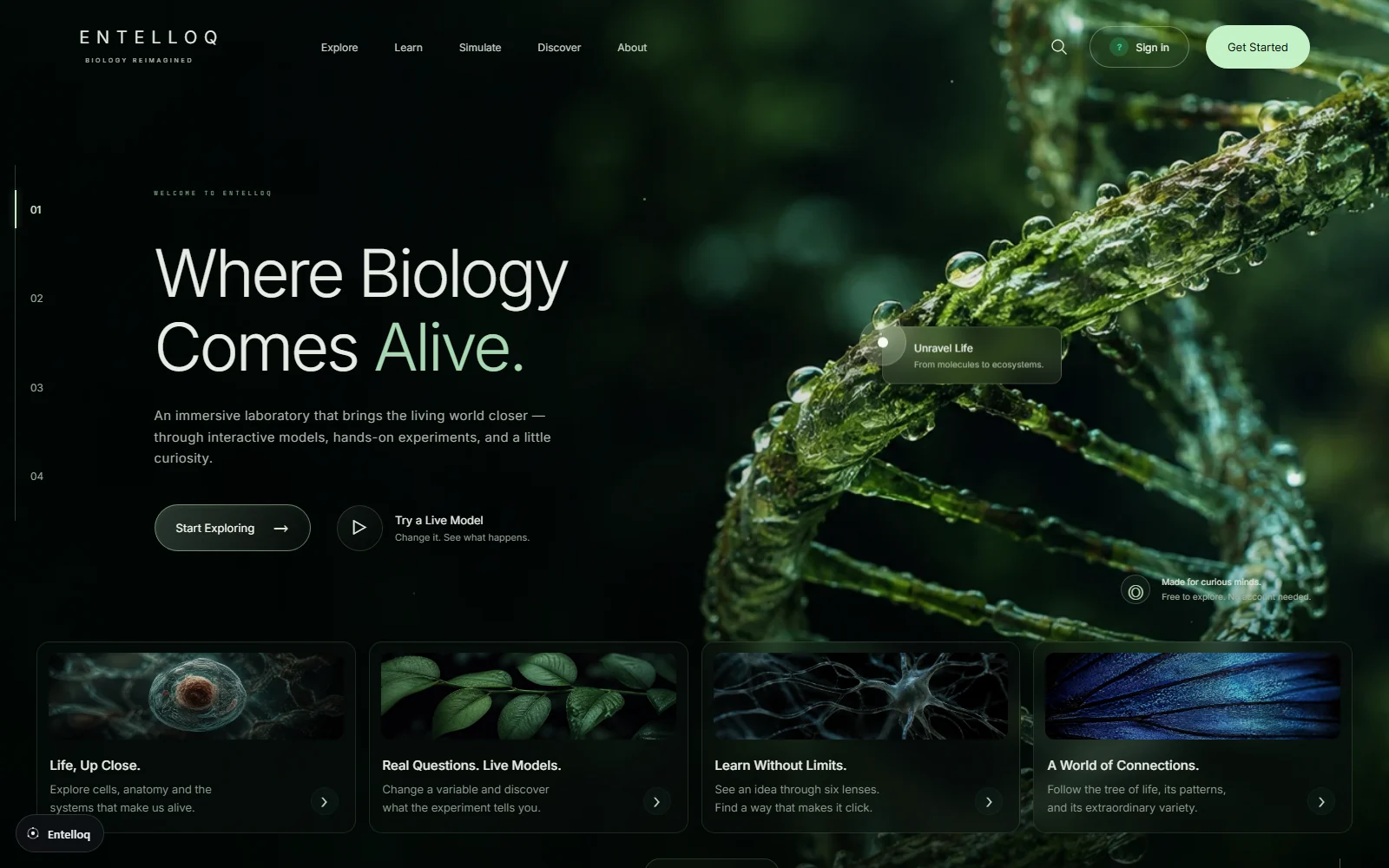 Current Biology Entelloq start screen